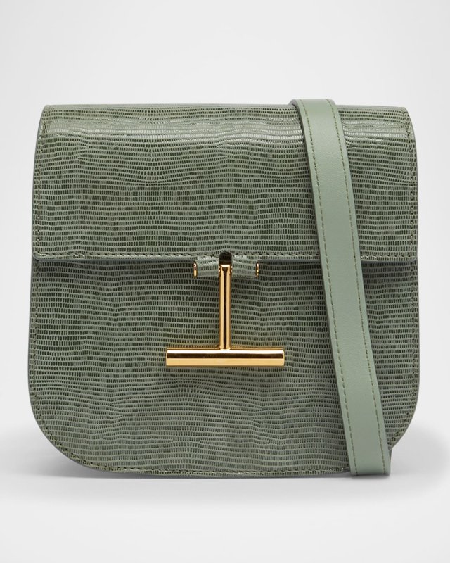 Tara Mini Crossbody Bag in Lizard-Embossed Leather and Suede